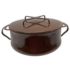 DANSK Vintage Kobenstyle France Brown Enamelware 3 Qt Dutch Oven Casserole Pot